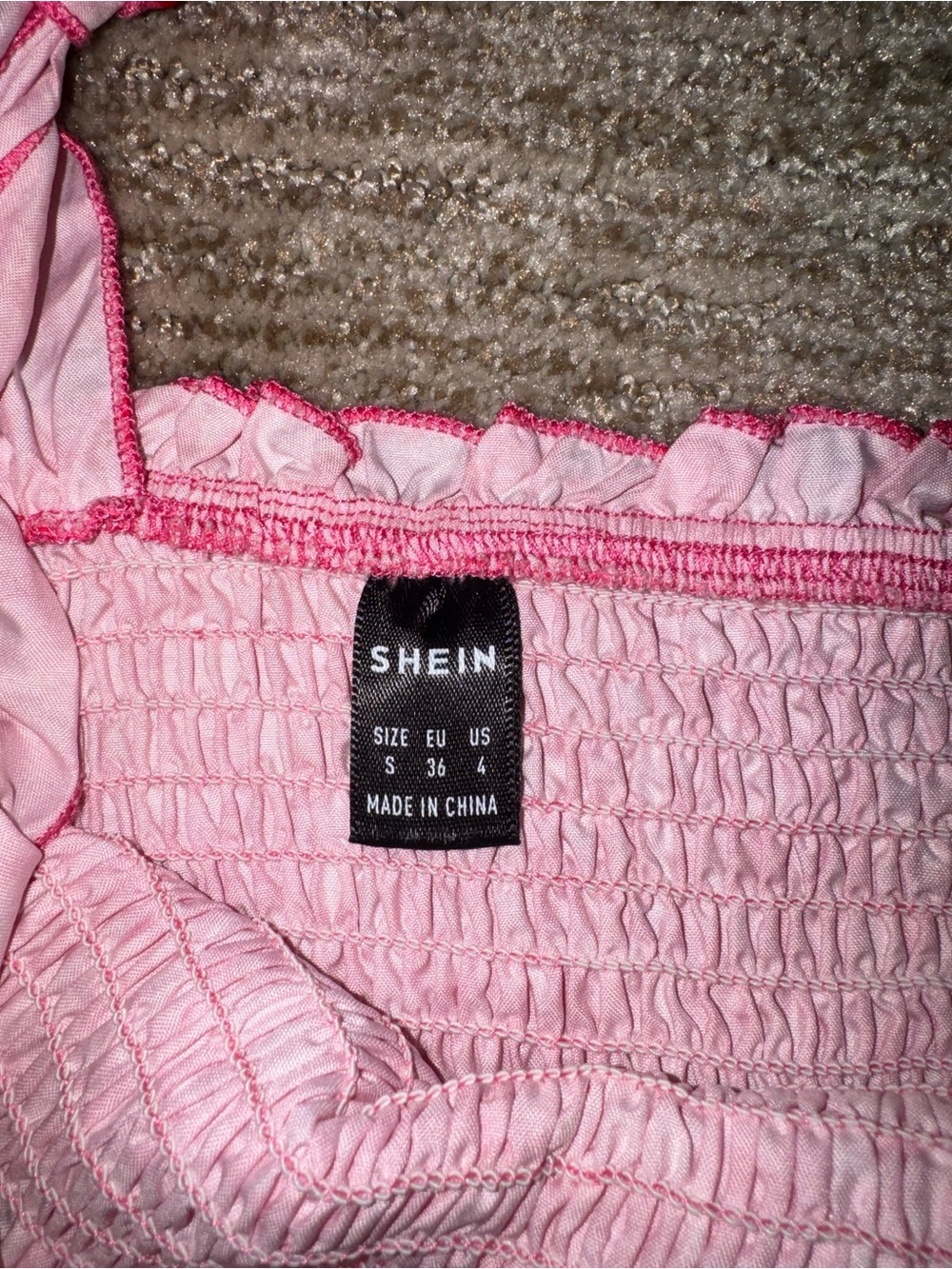 SHEIN Pink Smocked Tie-Shoulder Mini Dress - Picture 3 of 3